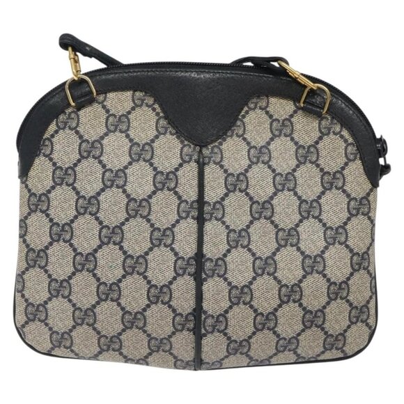 GUCCI GG Supreme Sherry Line Shoulder Bag PVC Navy Gold 68 02 047 Auth ep9524 - Picture 2 of 16